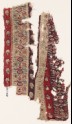 Textile fragment with bands of flowers