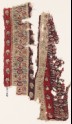 Textile fragment with bands of flowers