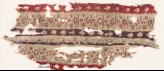 Textile fragment with bands of flowers