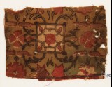 Textile fragment with flowers, squares, and interlace