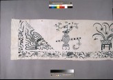 Valance with vases of flowers, phoenix, and dragon