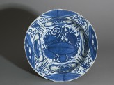 Blue-and-white kraak style bowl with banana leaf and flowers (EA1991.24)