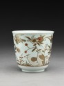 Cup with quails and flowers