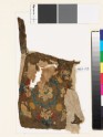 Textile fragment with octagon, rosette, and palmettes, possibly from a bag or pocket