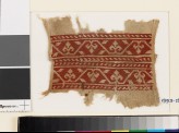 Textile fragment from a belt or scarf with trefoils and leaves