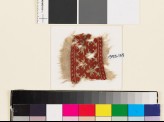 Textile fragment with palmettes, a chevron stem, and leaves