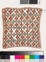 Textile fragment with linked diamond-shapes