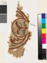 Textile fragment with plant, circle, and leaves (EA1993.258)