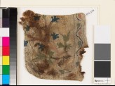 Textile fragment with plant, flowers, and leaves, possibly from a pocket (EA1993.276)