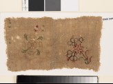 Sampler with stylized floral shapes and S-shapes (EA1993.325)