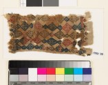 Textile fragment with linked diamond-shapes and palmettes, probably from a belt