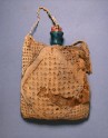 Pilgrim's flask in an embroidered linen bag