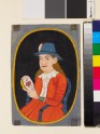 European, probably Dutch, woman holding an enamelled box