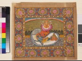 Vishnu and Lakshmi on the serpent Shesha, with Brahma on the lotus