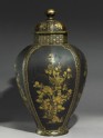 Octagonal jar with flowers