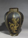 Octagonal jar with flowers