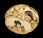 Ryūsa-style netsuke depicting the rokkasen, or six immortal poets