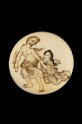 Manjū netsuke depicting the witch of Adachigahara about to attack a young girl (EA2001.111)