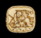 Ryūsa-style netsuke depicting a retainer of Minamoto no Yorimitsu slaying a goblin (EA2001.122)