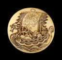 Manjū netsuke with a takarabune, or treasure ship