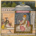 A Raja listening to music on a terrace (EA2001.14)