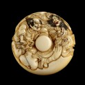 Manjū netsuke depicting Taira no Koremochi with a witch (EA2001.75)