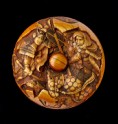 Manjū netsuke depicting Uesugi Kenshin and Takeda Shingen at the battle of Kawanakajima (EA2001.88)