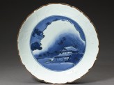 Dish with a night landscape