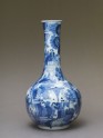 Bottle in the Chinese 'transitional style' with figures and bottle-brush trees