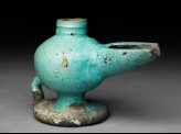 Oil lamp with turquoise glaze