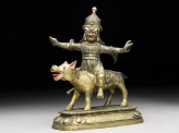 Figure of Las Mkhan damar po, acolyte of Beg-tse god of war, on a wolf