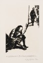 Figure walking towards a crouching man