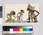 Card with characters from Wayang theatre