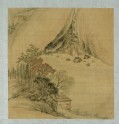Landscape with a figure in a thatched pavilion