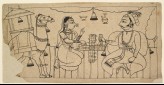 A prince and a lady playing chaupar
