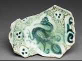 Base fragment of a bowl with bird