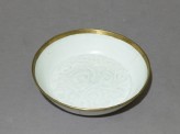 White ware dish with floral decoration
