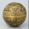 Spherical incense burner with floral decoration