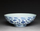 Blue-and-white bowl with lotus scrolls