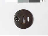 Lenticular tsuba with tessen, or clematis (EAX.10004)