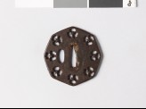 Octagonal tsuba with three-petalled flowers (EAX.10014)