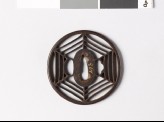 Round tsuba with hexagonal cobweb