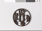 Round tsuba depicting Sōsan, a Paragon of Filial Virtue, and his mother (EAX.10036)