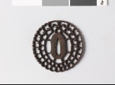 Tsuba with sagari-fuji mon and karigane, or flying geese