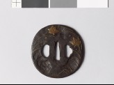 Tsuba with grasses and butterflies