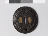 Tsuba with skull and New Year decorations (EAX.10068)