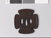 Mokkō-shaped tsuba with Buddhist invocation