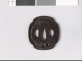 Mokkō-shaped tsuba with chrysanthemum florets (EAX.10075)