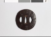 Lenticular tsuba imitating the design of a helmet (EAX.10099)