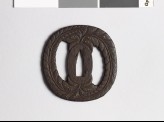 Tsuba with wisteria and dewdrops (EAX.10106)